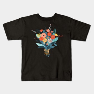 Warm Tones Flower Bouquet Kids T-Shirt